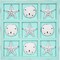 Beach Tic Tac Toe 9" X 9" Seafoam Blue Tic Tac Toe Decor Home W/White Resin Starfish & Sand Dollars Real Wooden Tic Tac Toe Tic Tac Toe Coffee Table Nautical Décor